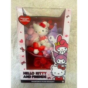 New Jazwares Hello Kitty and Friends 9 and 12 inch Plush Valentine’s Heart Bouqu